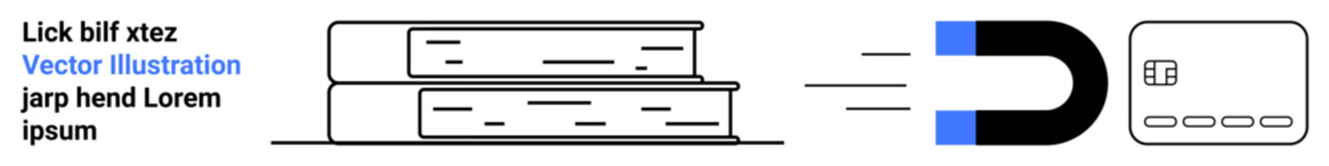 Stack of books next to a magnet attracting an electronic device. Ideal for e-learning, digital libraries, tech innovation, education, modern study methods, digital transformation, and online content