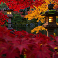 japanese garden in autumn