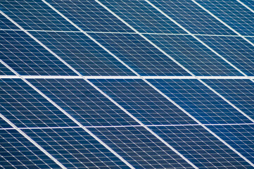 The photo shows new solar panels close-up