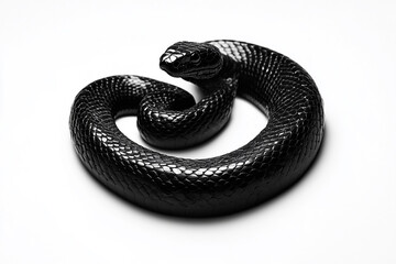 a black venomous snake with white background generated by AI