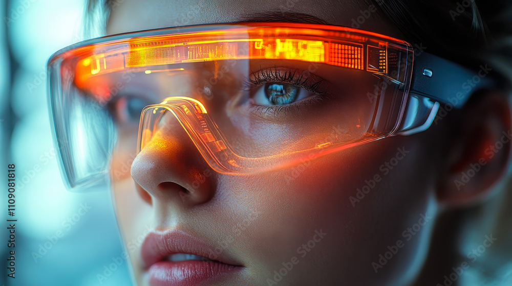 Poster augmented reality smart glasses with monochrome heads-up display and waveguide technology