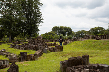 neatly arranged ruins of ancient buildings