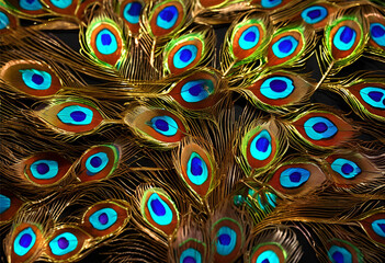 peacock feather design with glowing diyas
