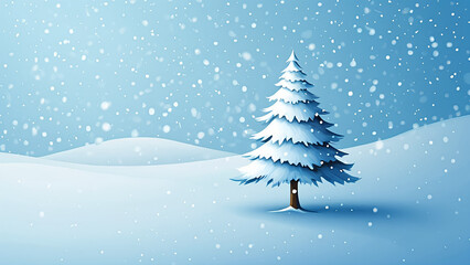 christmas tree with snow