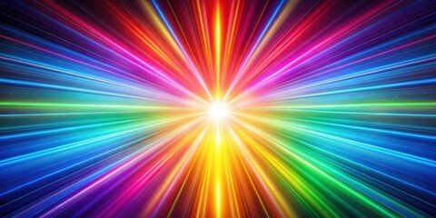 Obraz premium Rainbow light rays flashing and glowing on abstract holographic background, rainbow, light, rays, flash, glow