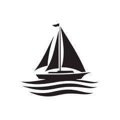 Vector illustration of a simple sailboat