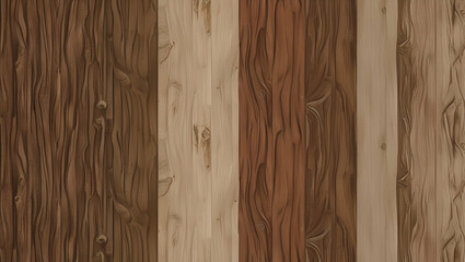 Fototapeta premium a close-up view of a brown wooden wall with prominent grain patterns and natural imperfections for a rustic and earthy background.
