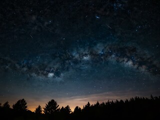 Vibrant night sky with stars, constellations, and celestial patterns.