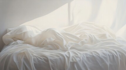 Obraz premium White Fabric Draped in Soft Light Creates Serene Scene