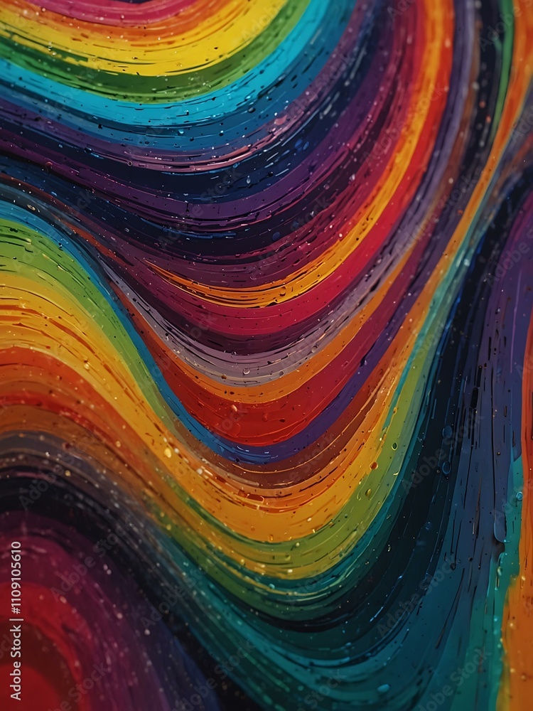 Poster vibrant swirls of color representing movement and emotion in modern design.