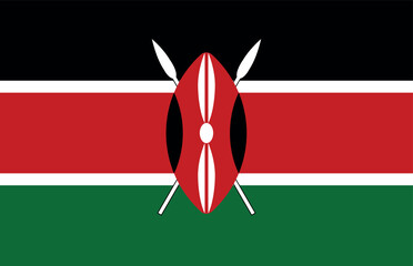 Vector Kenya National Flag icon. Flag design of Kenya.