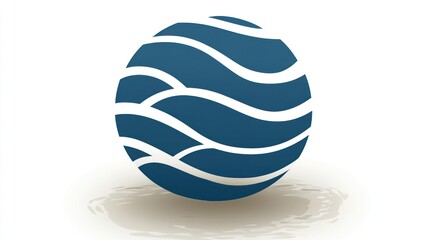 Creative blue wave symbol representing flowing water and serene landscapes