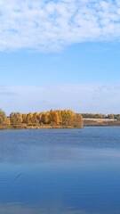 autumn landscape with lake