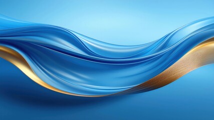 Obraz premium Flowing Blue Gradient Wave Design