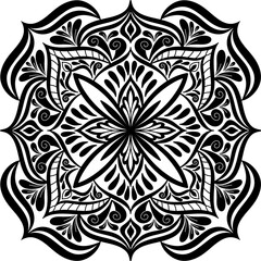 Fototapeta premium A floral mandala with delicate petals and graceful curves, symbolizing growth. 