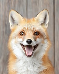 Obraz premium Happy red fox with a playful expression
