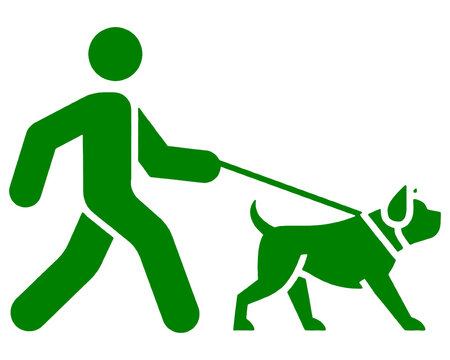recommend clip art: 犬の散歩をしている人のピクトグラム風イラスト　透過背景の切り抜き