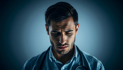 unhappy depression man in mental health problem, loneliness male person are sad and stress, despair people lonely and anxiety with upset, psychology trouble worried care with psychologist isolated w