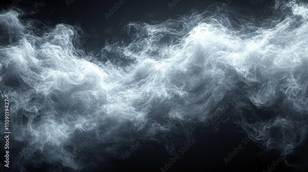 Poster ethereal smoke and mist in abstract art form creating a mysterious atmosphere with fluid motion on a