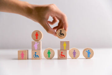 Concept of diversity, inclusion and equality promotes community integration, where every person,...