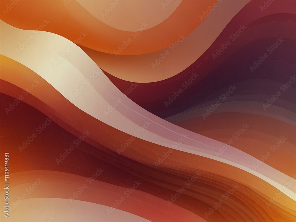 Poster warm gradient waves in abstract design.