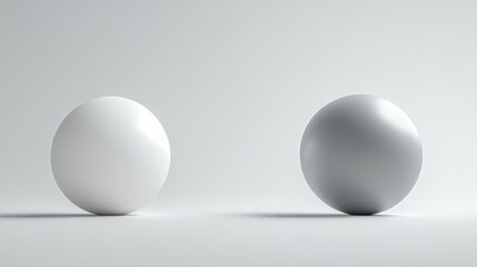 Two Spheres on a White Background