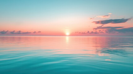 Obraz premium Brilliant sunset colors blend seamlessly with a clear blue evening sky, creating a stunning panoramic view