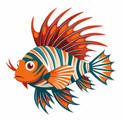 Lionfish Vector Design on White Background