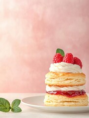 Rustic scone tower with cream and jam layers, elegant yet cozy for a sophisticated birthday celebration
