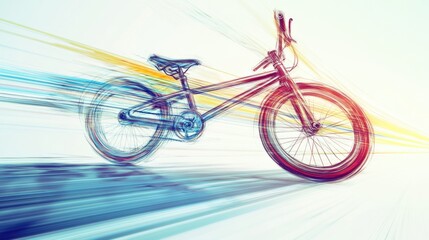 Fototapeta premium A blurred image of a bicycle on a road