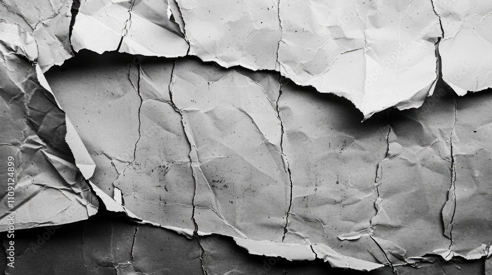 Poster A close-up view of a cracked wall with a worn-out texture, suitable for use in a historical or abandoned setting