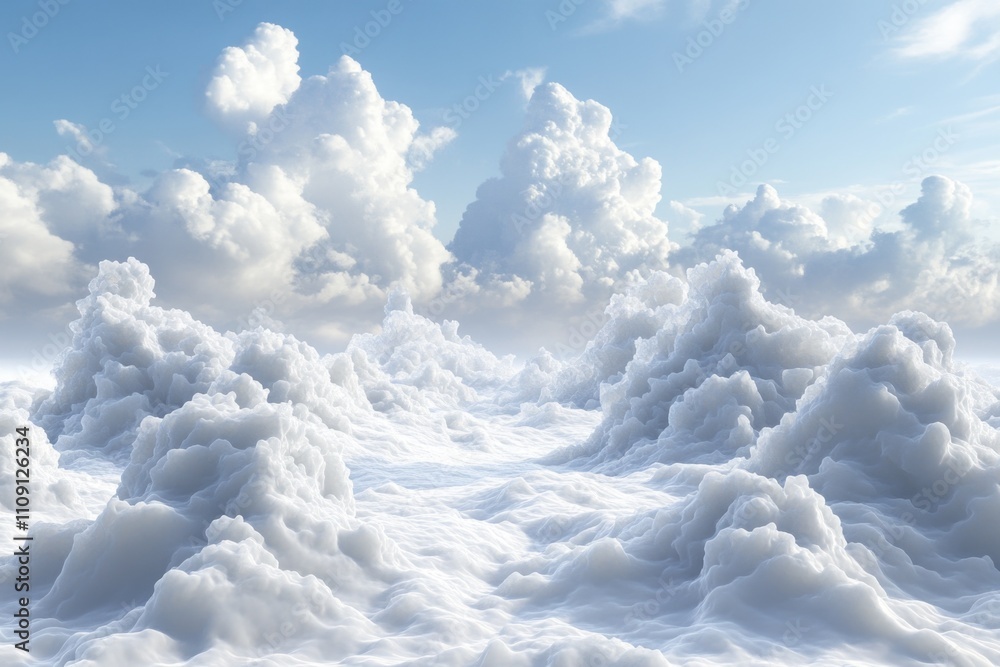 Poster a picture of a cloudy sky with a lot of clouds