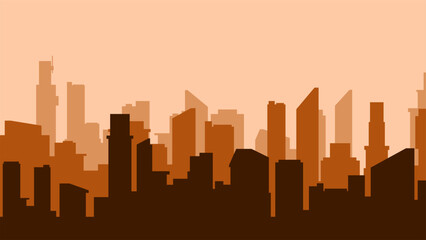 Landscape illustration of cityscape and skyline buildings