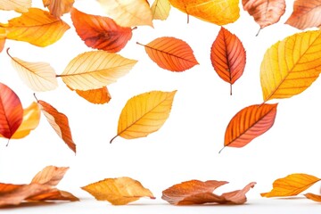 Obraz premium A group of autumn leaves blown away by wind