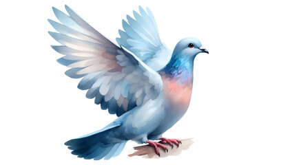 Obraz premium Watercolor bird Dove breed on white background