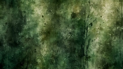 Fototapeta premium Watercolor grunge texture in earthy green tones.