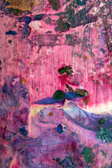 Dried Acrylic Ink Paint on a Palette Knife Artistic Creative