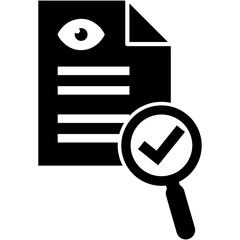 Reviewing, verification, control icon