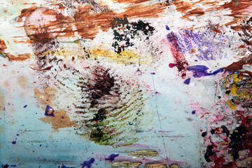 Fototapeta premium Dried Acrylic Ink Paint on a Palette Knife Artistic Creative