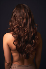 Naklejka premium woman's silky and healthy hair Generative AI