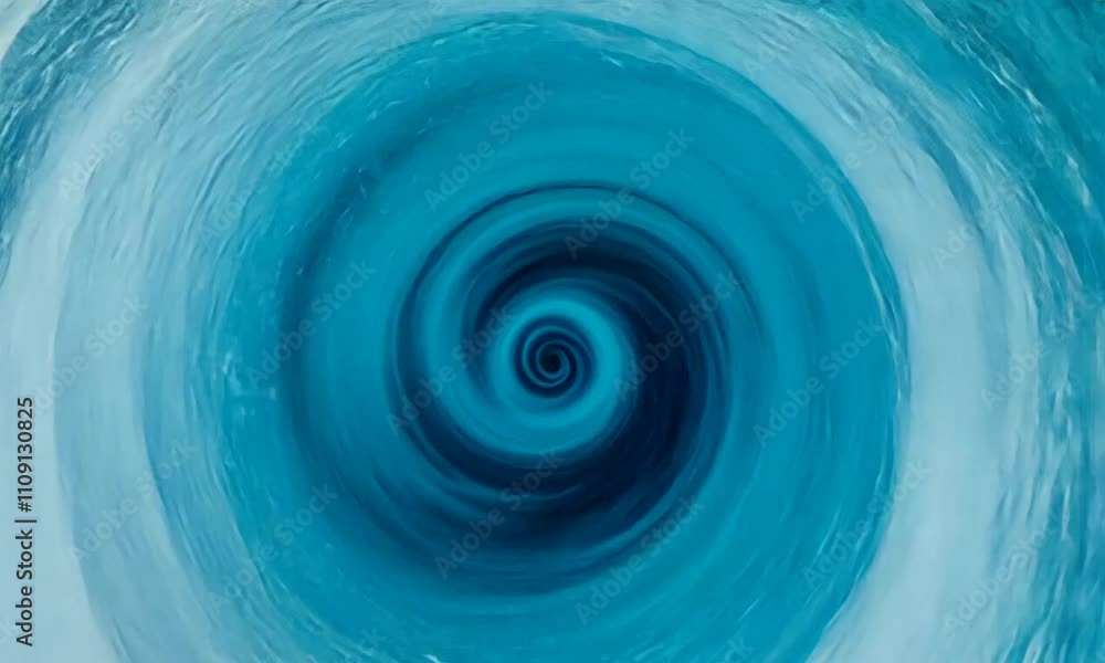 Poster swirling blue water vortex captivating display of fluid motion, depth in nature, and dynamic pattern