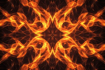 Fototapeta premium Close-up shot of a fire pattern on a black background, ideal for use in videos and presentations about fire safety or as a dramatic visual element