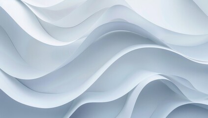 Fototapeta premium Curved, overlapping sheets of white paper create an abstract, flowing pattern with subtle textures and shadows