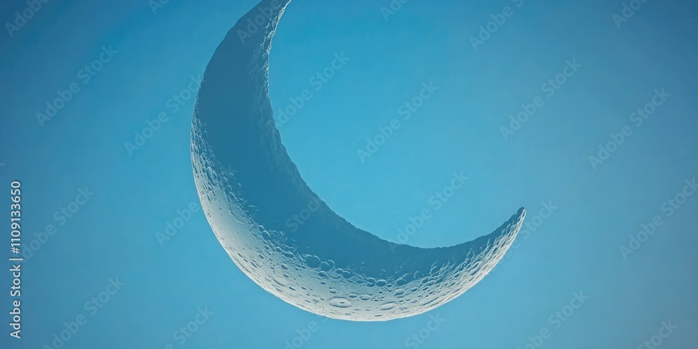 Poster a crescent moon shape is visible in the blue sky, providing a sense of calm and serenity