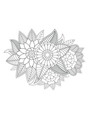 Flower coloring pages for adult