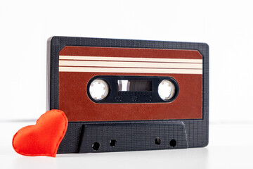 Obraz premium Old Audio Cassette with a Heart
