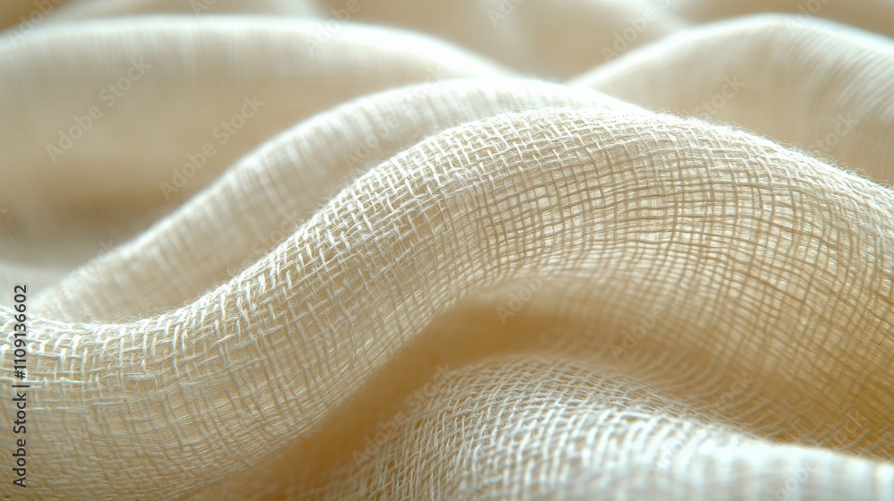 Aufkleber soft and elegant cream colored fabric texture with gentle waves for backgrounds and design projects,