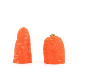 Carrot isolated on white background. Space on the right