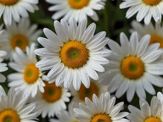 Fototapeta premium White daisy bouquet, blooming summer garden.