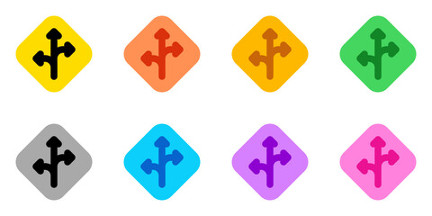 Editable traffic sign arrow vector icon. Map, location, navigation. Part of a big icon set family. Perfect for web and app interfaces, presentations, infographics, etc